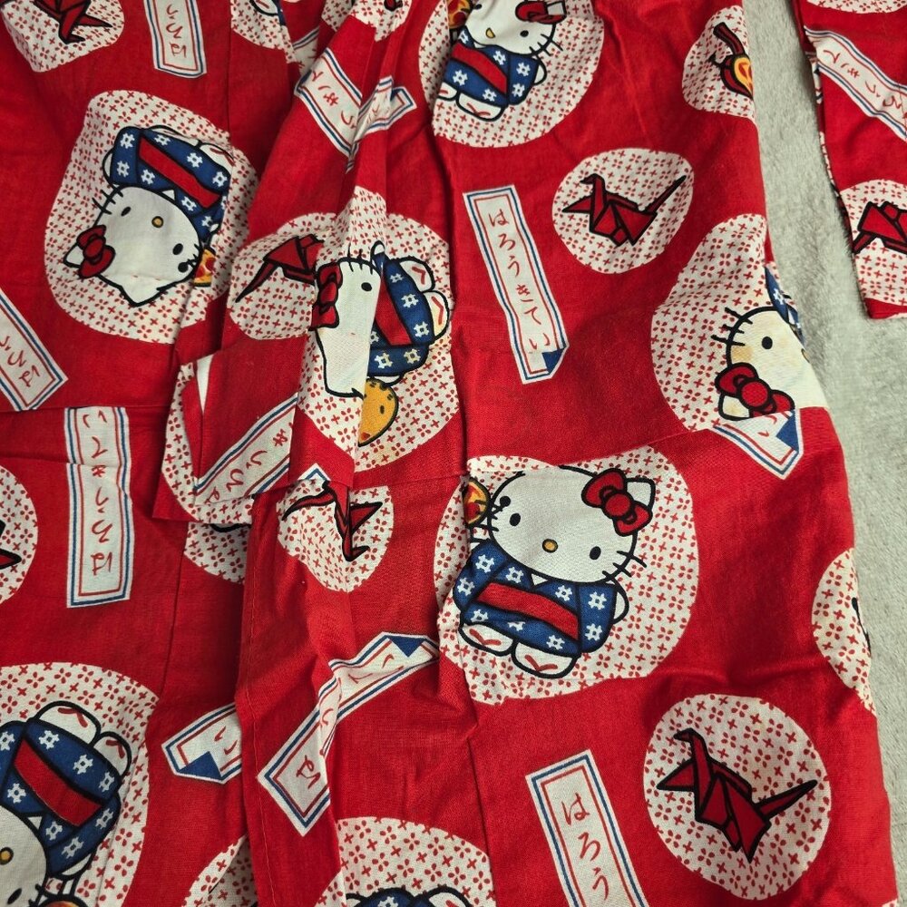 Vintage Hello Kitty Japanese Kids Kimono Robe Red Kawaii Festival Wear Kawaii - Picture 11 of 16